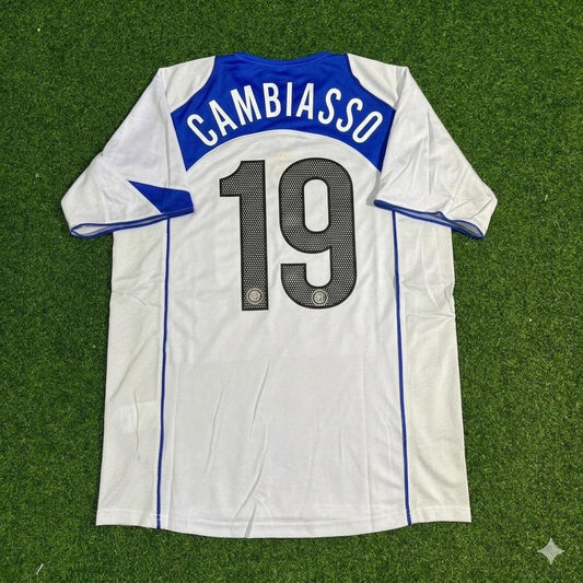 Esteban Cambiasso Inter Milan 2004-2005 Retro White Football Jersey