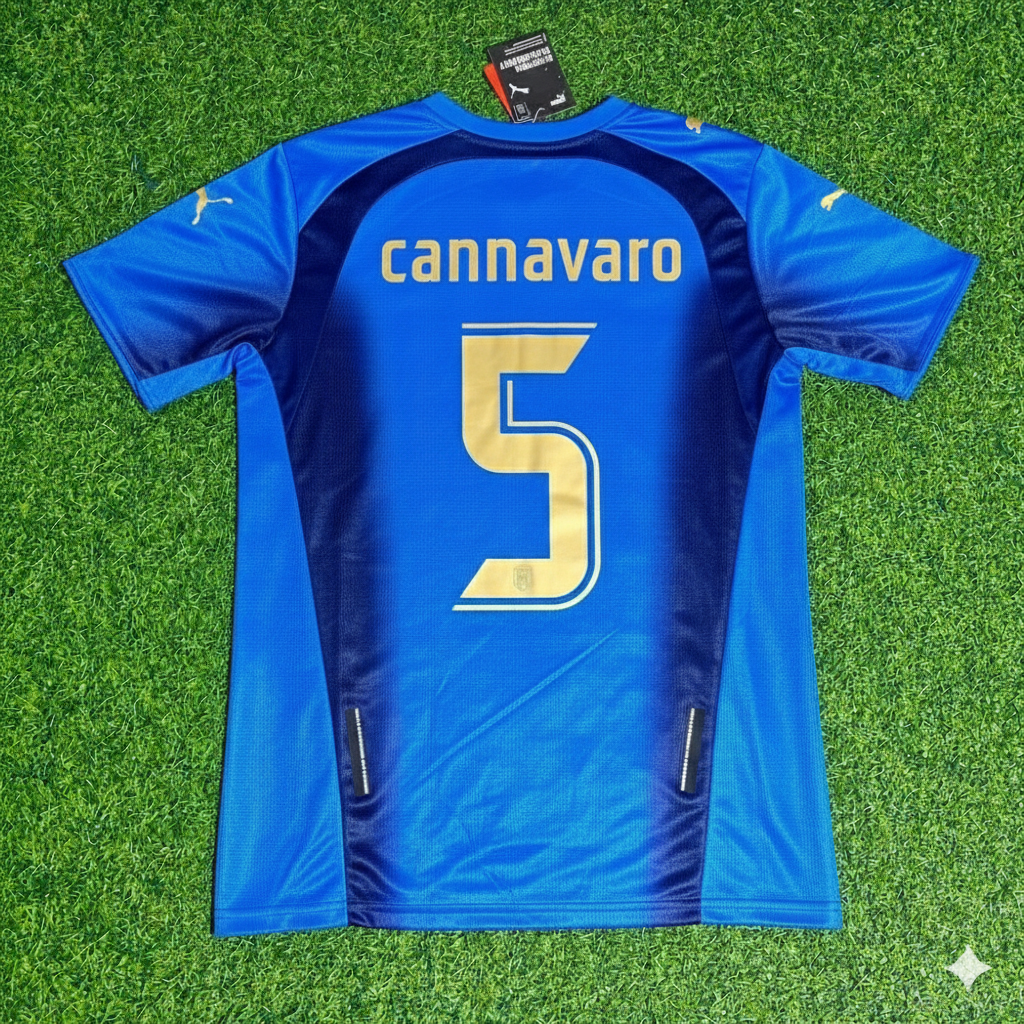 Fabio Cannavaro 5 - Italy 2006 World Cup Final Retro Jersey Maillot Trikot Maglia Soccer Shirt