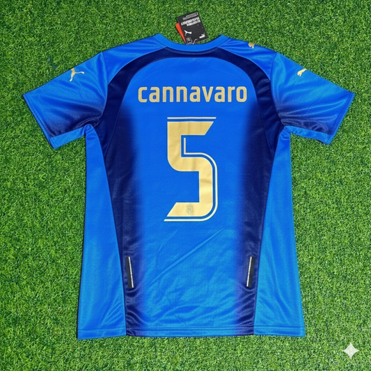Fabio Cannavaro 5 - Italy 2006 World Cup Final Retro Jersey Maillot Trikot Maglia Soccer Shirt