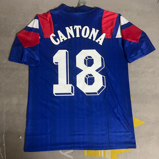 Eric Cantona 1992-93 France Blue Retro Jersey Maillot Trikot