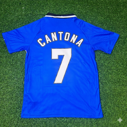 Eric Cantona Manchester United 1996/1997 Blue Retro Football Jersey