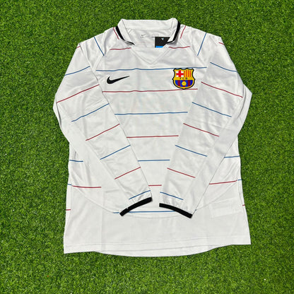 Carles Puyol #5 Barcelona 2003 2004 Away Long Sleeve Retro Football Jersey Kit