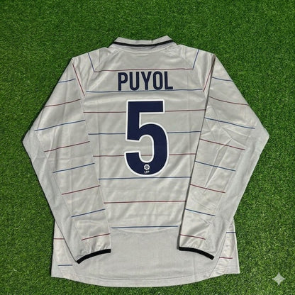 Carles Puyol #5 Barcelona 2003 2004 Away Long Sleeve Retro Football Jersey Kit
