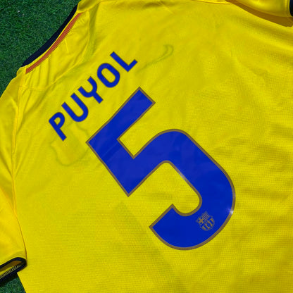 Carles Puyol 2008-09 Barcelona Yellow Retro Jersey