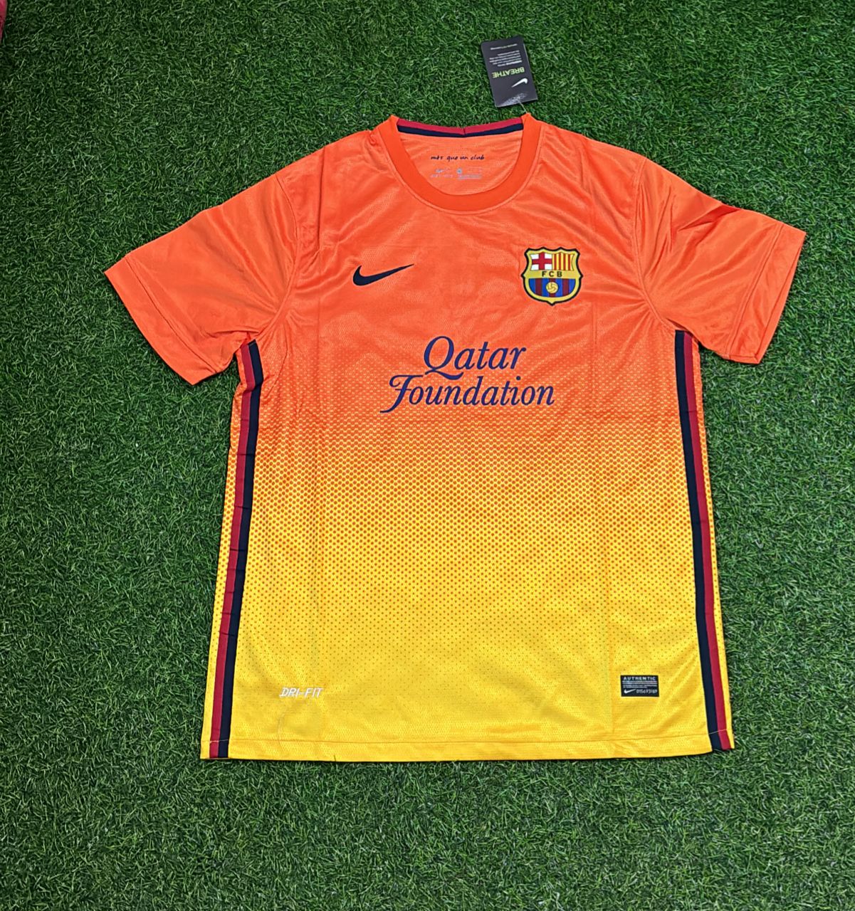 Carles Puyol 5 – Barcelona 2012–2013 Orange Retro Kit Jersey – | Trikot | Maillot Soccer Shirt