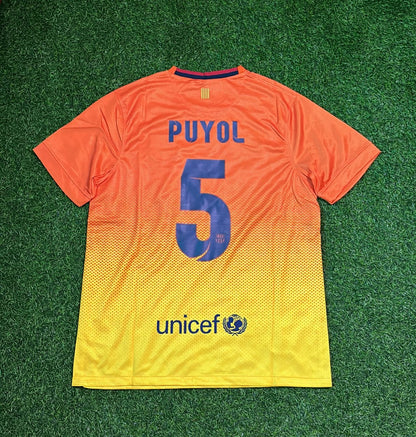 Carles Puyol 5 – Barcelona 2012–2013 Orange Retro Kit Jersey – | Trikot | Maillot Soccer Shirt