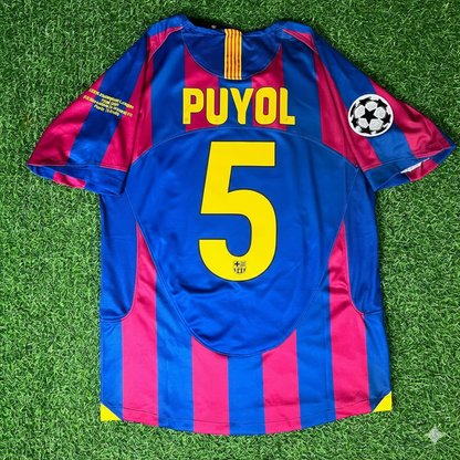 Carles Puyol Barcelona 2006 Final Retro Short Sleeve Football Jersey