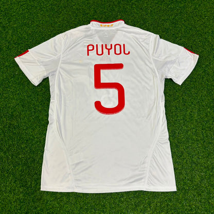 Carles Puyol Spain 2011 Season White Retro Football Jersey