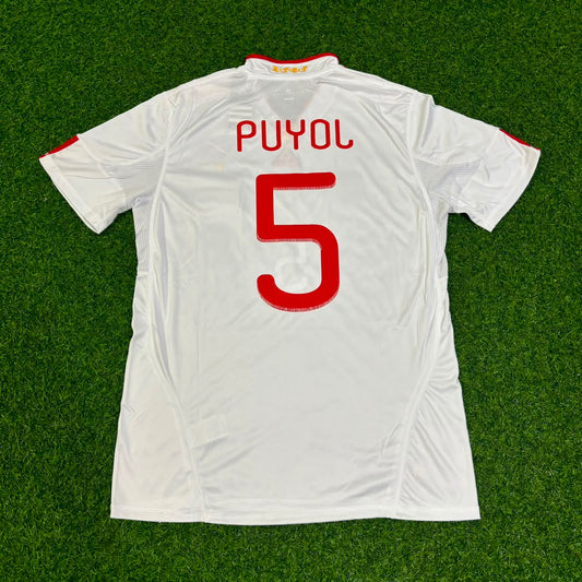 Carles Puyol Spain 2011 Season White Retro Football Jersey