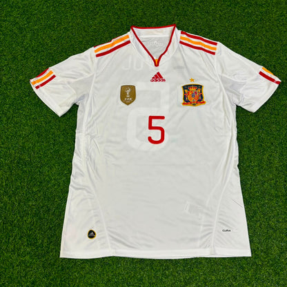 Carles Puyol Spain 2011 Season White Retro Football Jersey