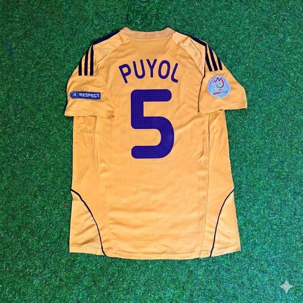 Carles Puyol 5- Spain EURO 2008 Retro Football Jersey