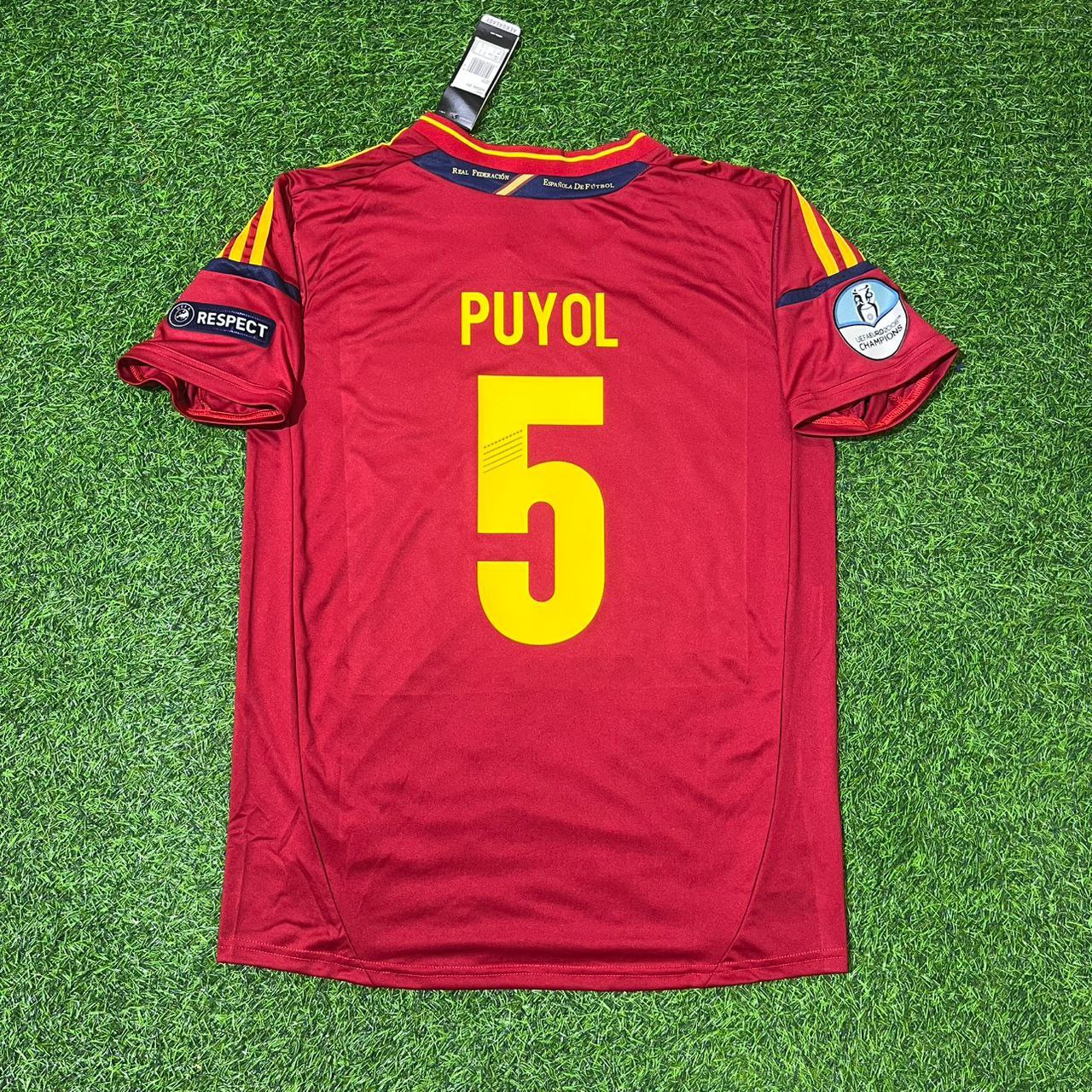 Carles Puyol Spain Euro 2012 Final Retro Football Jersey Kit