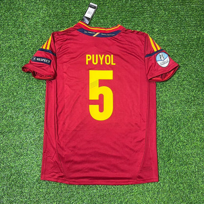 Carles Puyol Spain Euro 2012 Final Retro Football Jersey Kit
