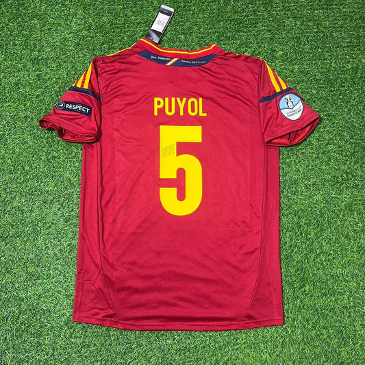 Carles Puyol Spain Euro 2012 Final Retro Football Jersey Kit