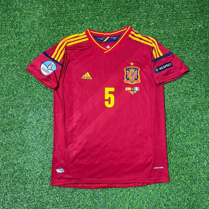 Carles Puyol Spain Euro 2012 Final Retro Football Jersey Kit