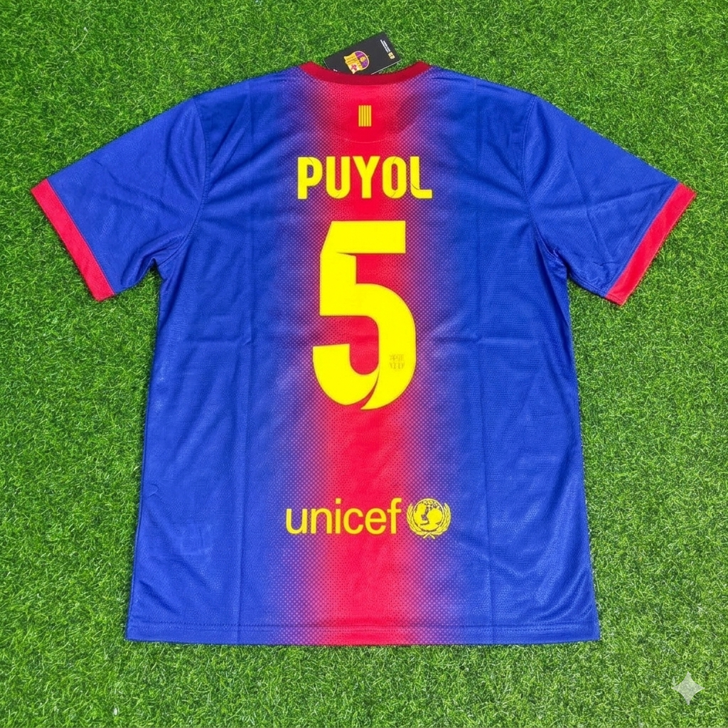 Carles Puyol Barcelona 2012/2013 Retro Home Football Jersey