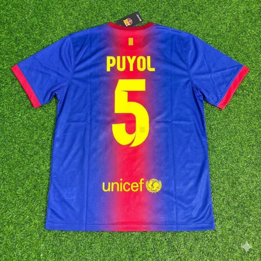Carles Puyol Barcelona 2012/2013 Retro Home Football Jersey