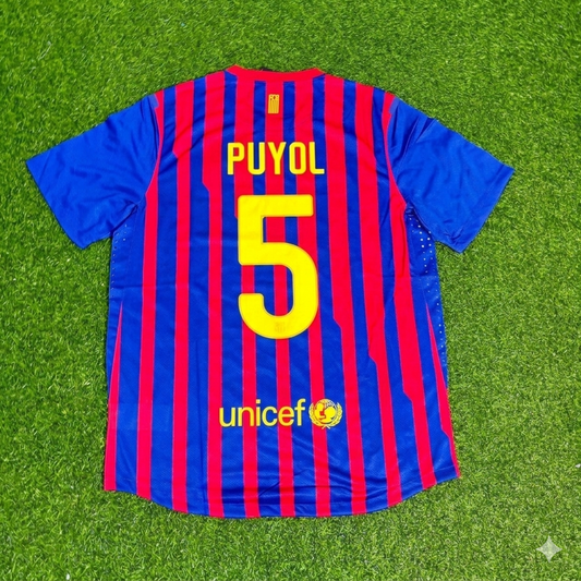Carles Puyol Barcelona 2011/2012 Retro Home Football Jersey