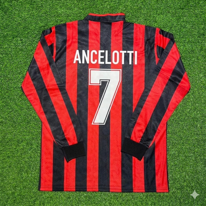 Carlo Ancelotti #7 AC Milan 1989-1990 Retro Long Sleeve Football Jersey
