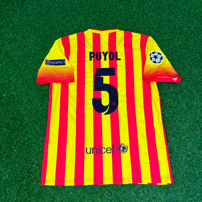 Carles Puyol 5 - Barcelona 2013/2014 Yellow Red Retro Jersey Trikot