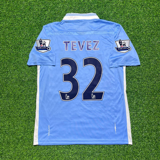 Carlos Tevez 32 Manchester City 2011/12 Home Kit Blue Retro Jersey Trikot Jersey Maillot Soccer Shirt