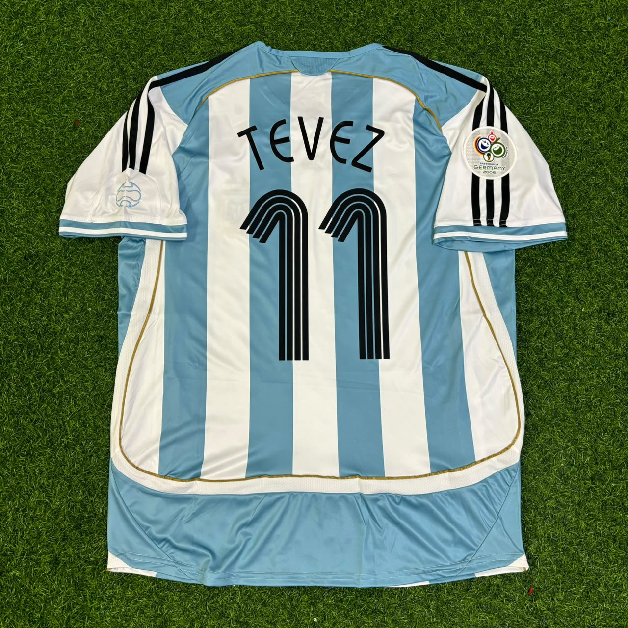 Carlos Tevez Argentina 2006 World Cup Retro Soccer Jersey Maillot Trikot