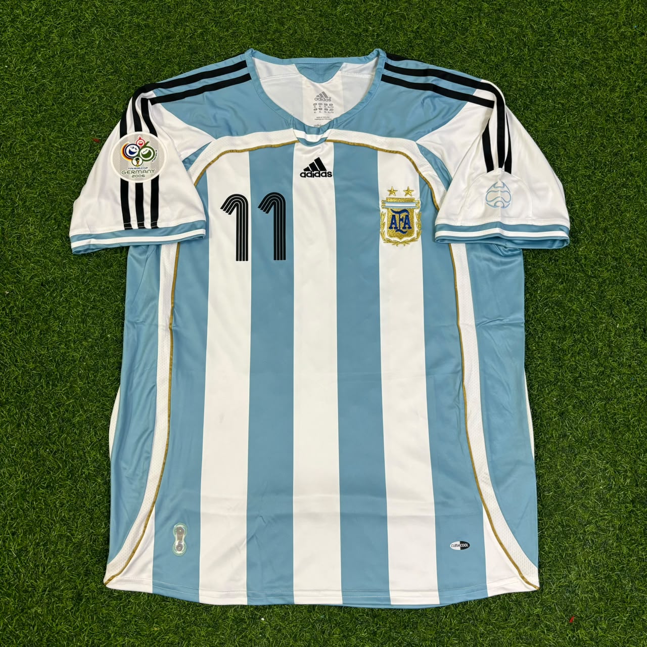 Carlos Tevez Argentina 2006 World Cup Retro Soccer Jersey Maillot Trikot