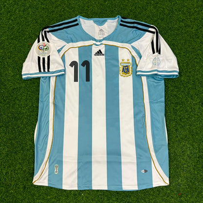 Carlos Tevez Argentina 2006 World Cup Retro Soccer Jersey Maillot Trikot