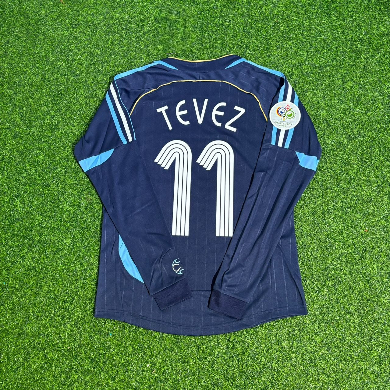 Carlos Tevez Argentina 2006 World Cup Long Sleeve Retro Football Jersey Kit