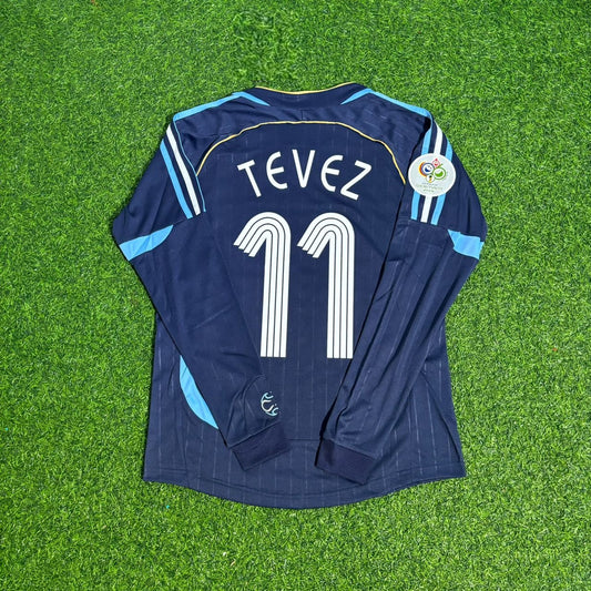 Carlos Tevez Argentina 2006 World Cup Long Sleeve Retro Football Jersey Kit