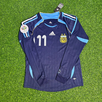 Carlos Tevez Argentina 2006 World Cup Long Sleeve Retro Football Jersey Kit