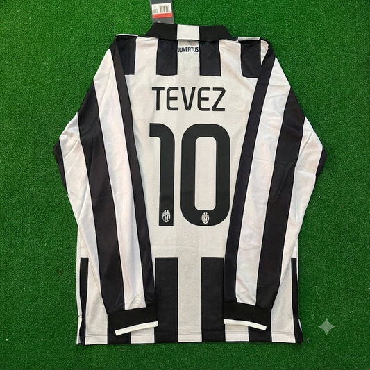 Carlos Tevez #10 Juventus 2014 2015 Retro Long Sleeve Jersey Trikot Maillot Maglia Soccer Shirt
