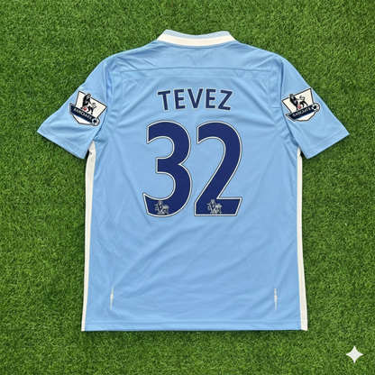 Carlos Tevez 32 Manchester City 2011/12 Home Kit Blue Retro Jersey Trikot Jersey Maillot Soccer Shirt