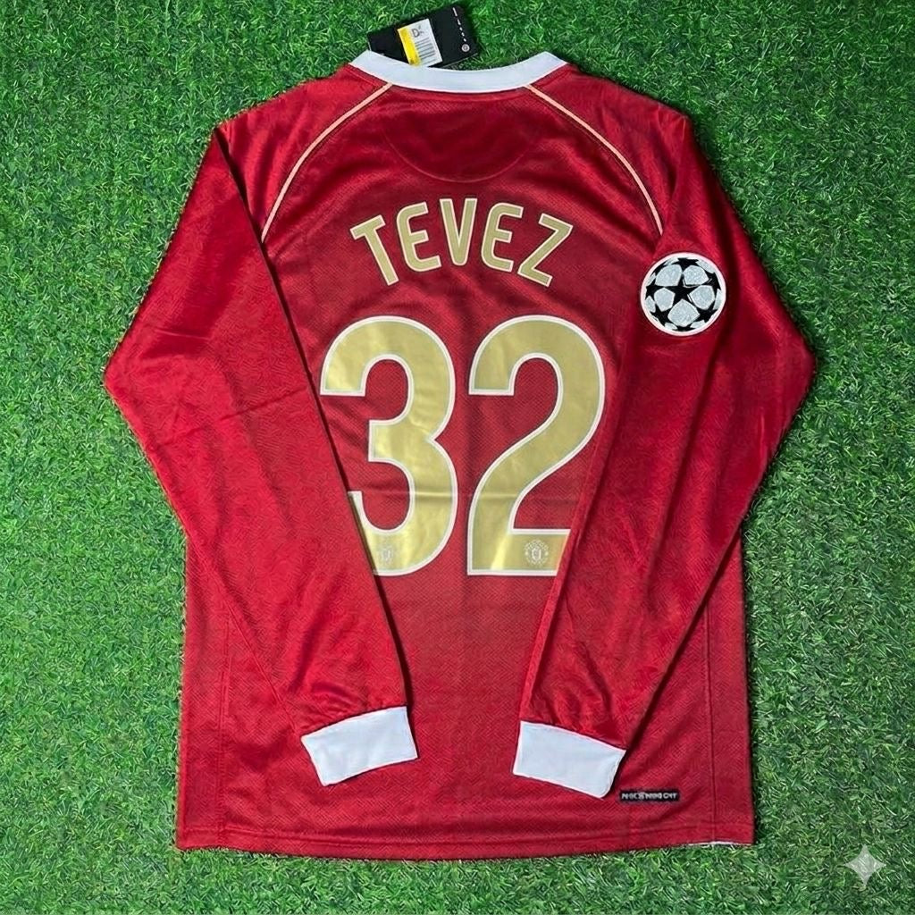 Carlos Tevez #32 Manchester United 2006 2007 Red Golden Jersey Trikot