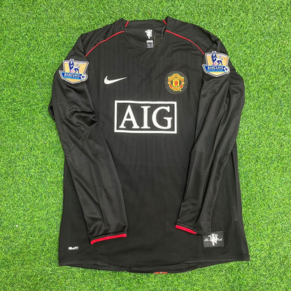 Carlos Tevez Manchester United 2007/2008 Black Retro Football Jersey Kit