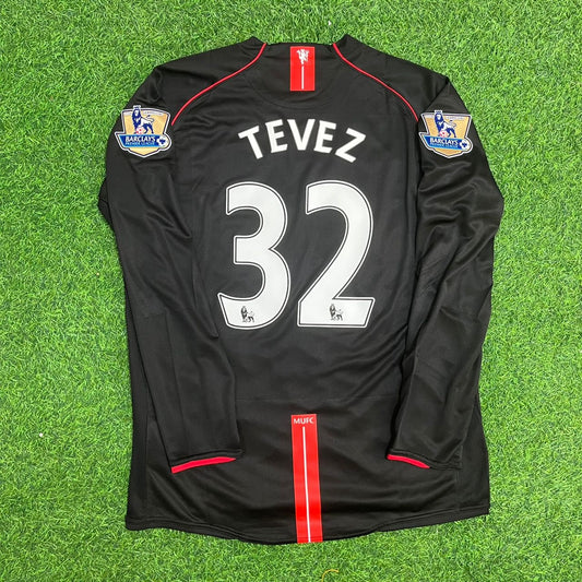 Carlos Tevez Manchester United 2007/2008 Black Retro Football Jersey Kit