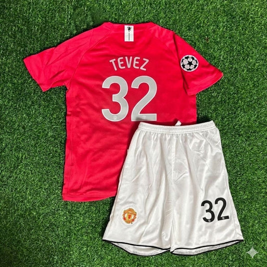 Carlos Tevez #32 Manchester United 2008 Final Kids Children Home Football Jersey