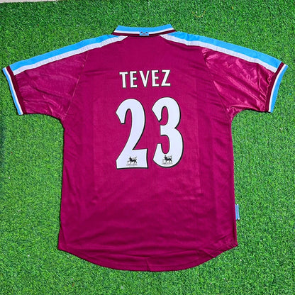 Carlos Tevez #32 West Ham United Home Retro Football Jersey