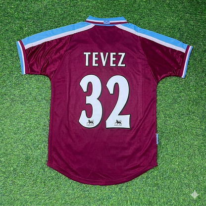 Carlos Tevez #32 West Ham United Home Retro Football Jersey