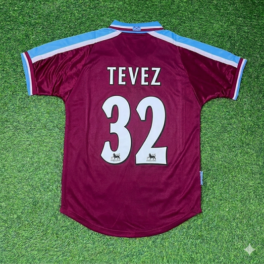 Carlos Tevez #32 West Ham United Home Retro Football Jersey