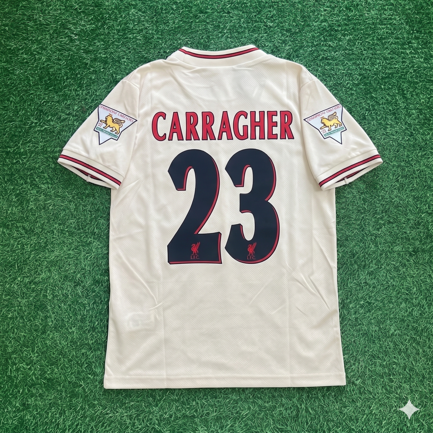 Jamie Carragher Liverpool 1996 1997 Retro Away White Retro Jersey