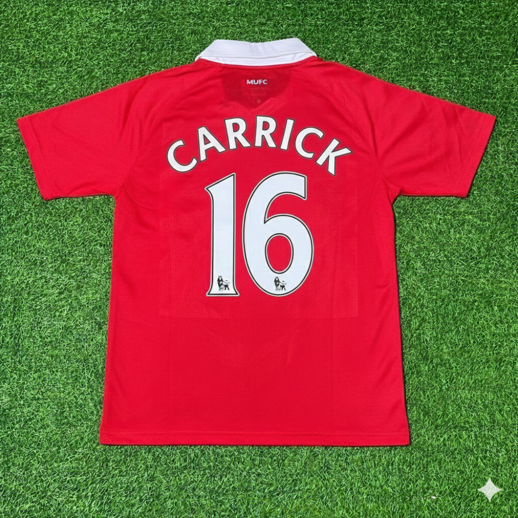 Michael Carrick Manchester United 2010/2011 Retro Home Football Jersey