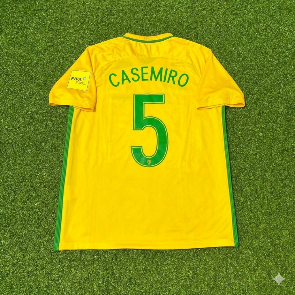 Casemiro #5 Brazil 2018 World Cup Home Football Jersey