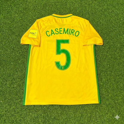 Casemiro #5 Brazil 2018 World Cup Home Football Jersey