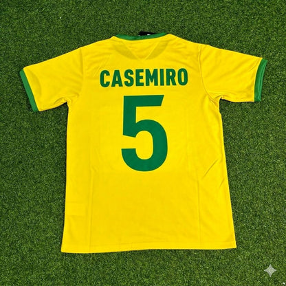 Casemiro Brazil Retro Home Football Jersey Trikot Maillot