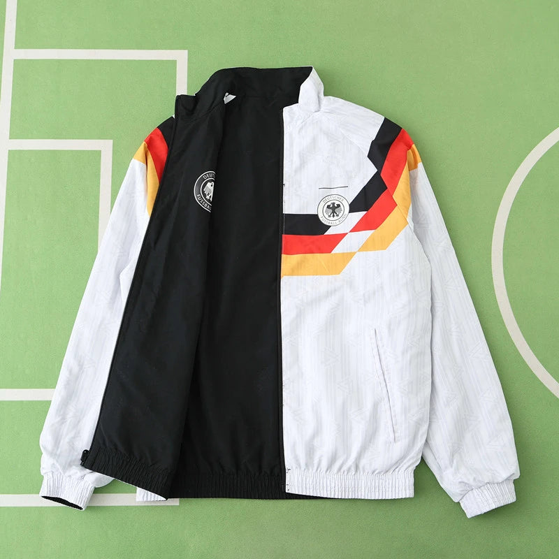 Germany Deutschland Retro Double Sides Windbreaker - Reversible Jacket Black