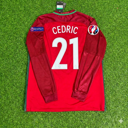 Cédric Soares 21- Portugal EURO 2016 Final Long Sleeve Retro Football Jersey