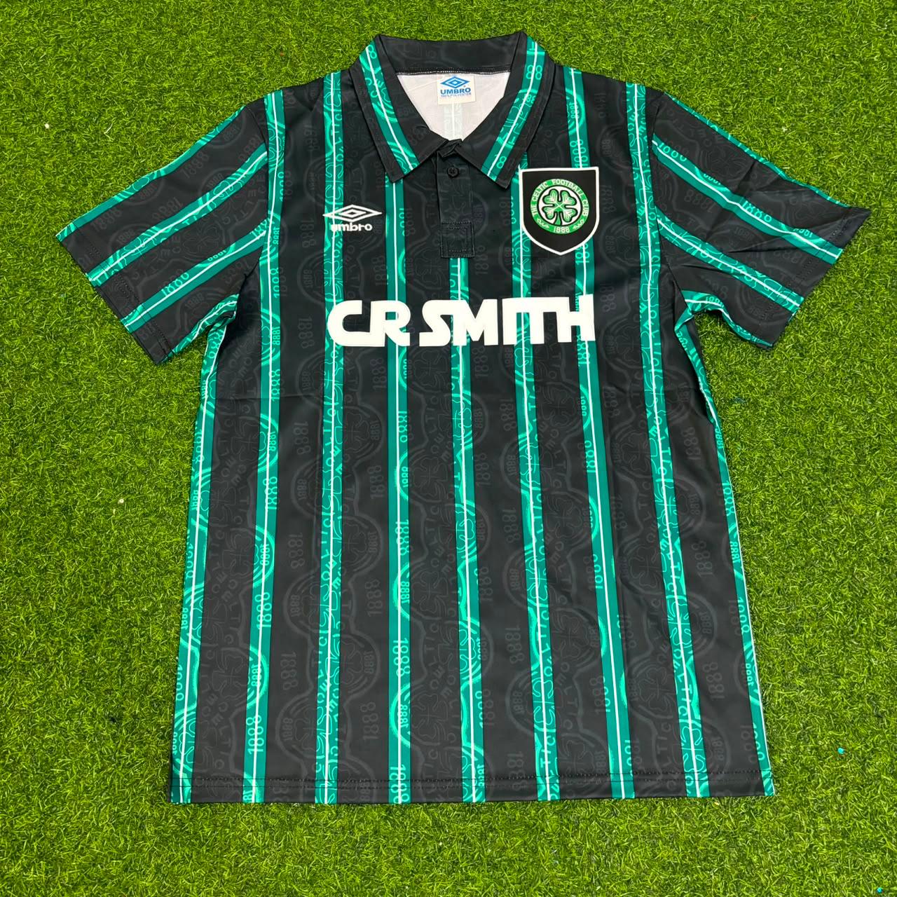Celtic F.C 92/93 Season Black Away Retro Jersey Trikot Soccer Shirt