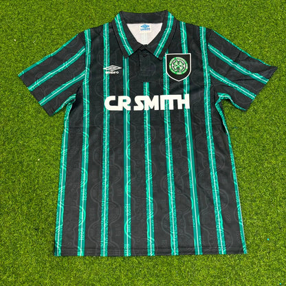 Celtic F.C 92/93 Season Black Away Retro Jersey Trikot Soccer Shirt