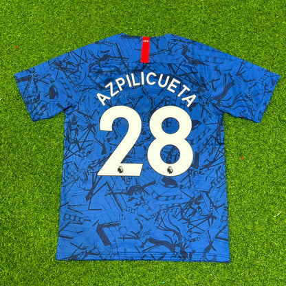 Cesar Azpilicueta #28 Chelsea 2019 2020 Blue Retro Kit Jersey Trikot Maglia Maillot Soccer Shirt